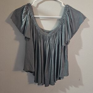 Off Shoulder Flowy Crop Top